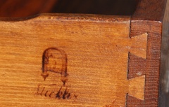 Branded Gustav Stickley signature on side of drawer. Circa 1912-1916.